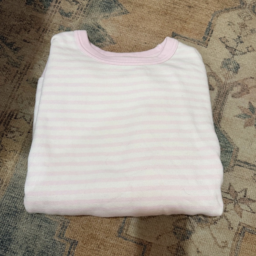 aerie Light Pink and White Striped Knit Sweater